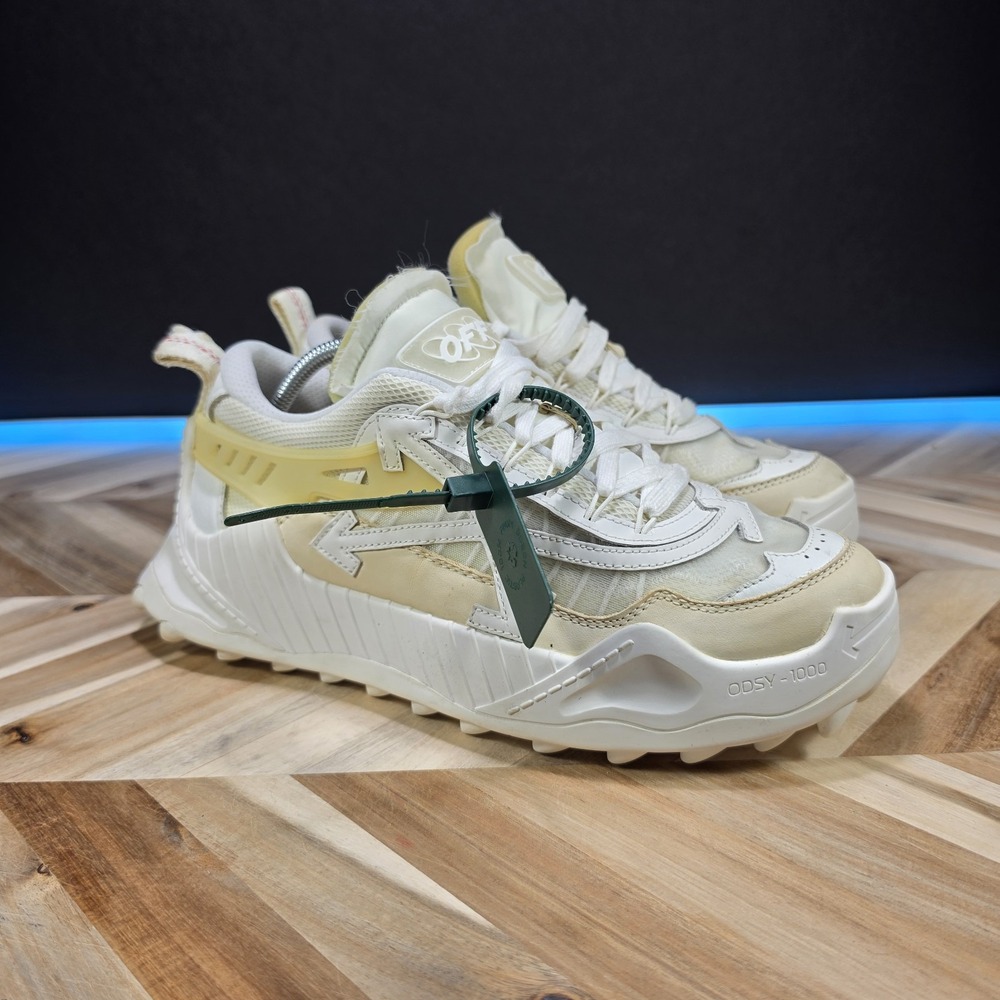 Off-White Odsy-1000 White Cream Sneakers Men's Size 44 US 11 OMIA139C
